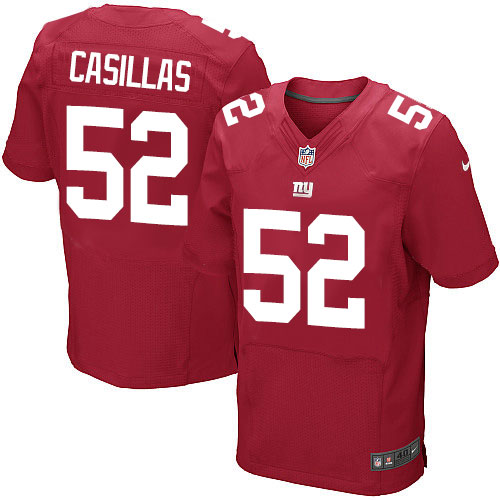 Men's Elite Jonathan Casillas Nike Jersey Red Alternate - #52 NFL New York Giants